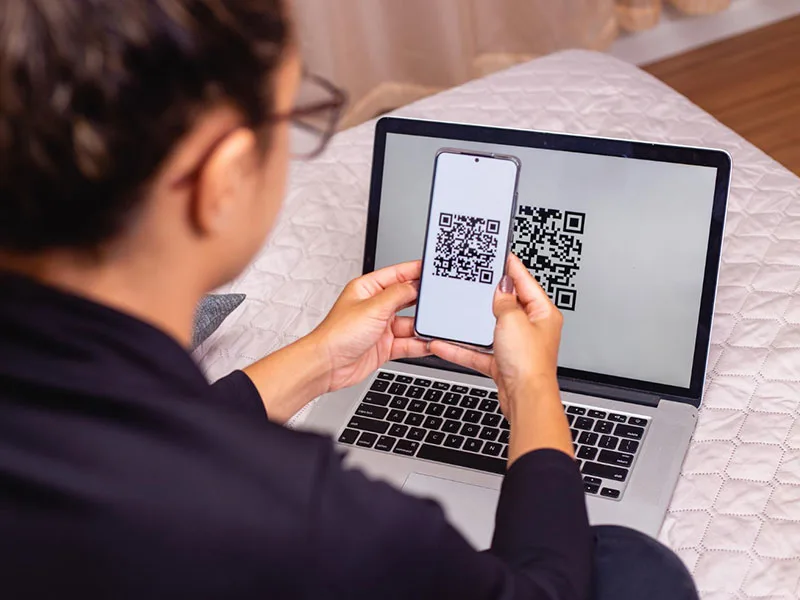 Customer scan QR code