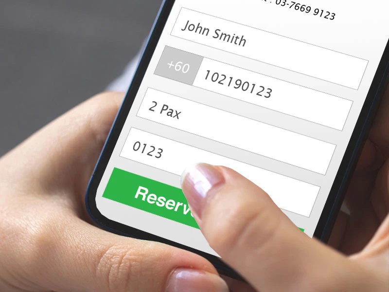 Fill up name & contact number